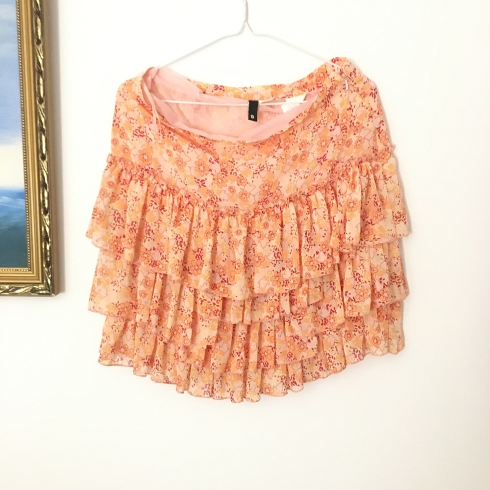 H&M Pink Coral Ruffle Skirt